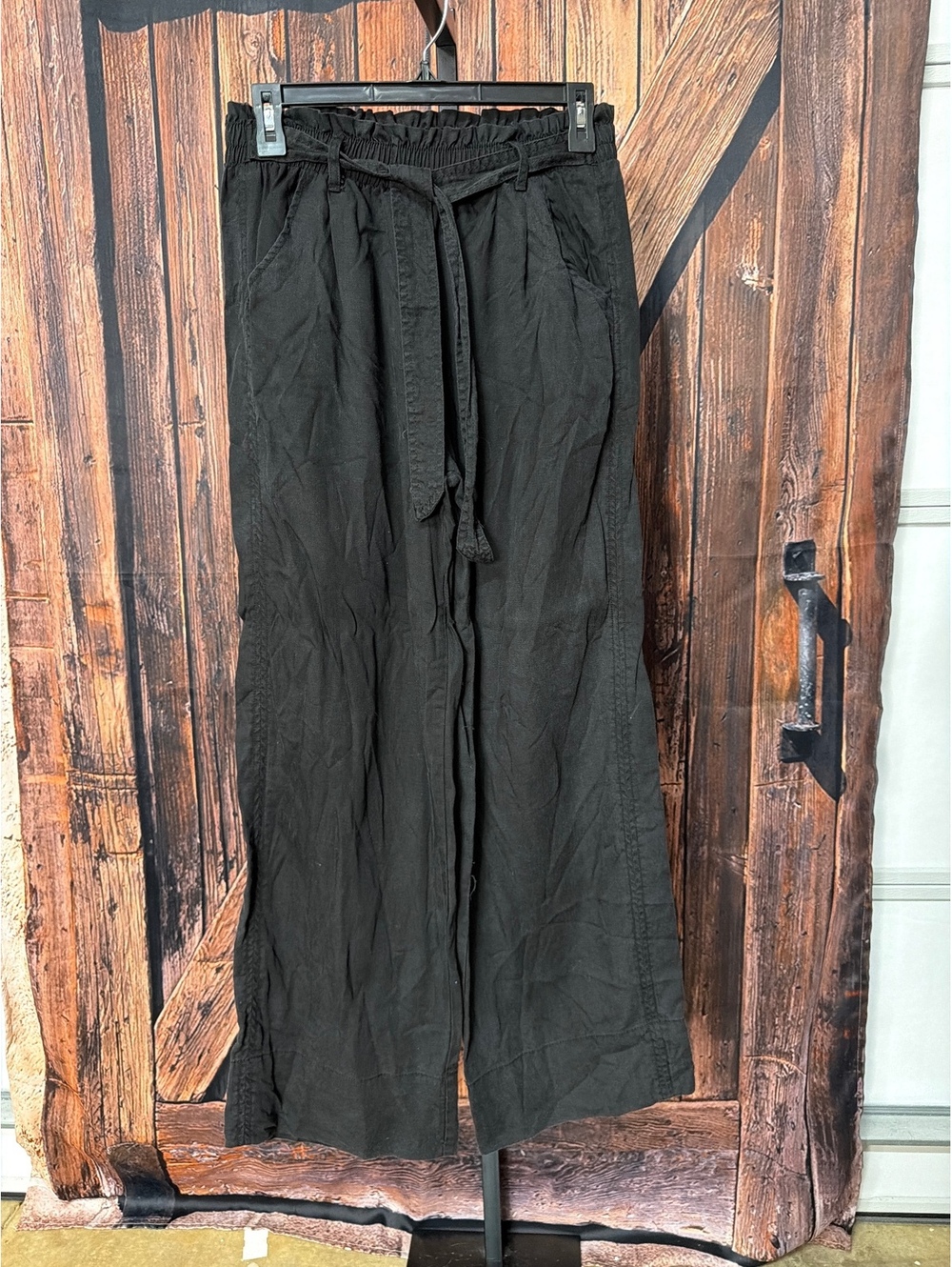 Knox Rose Black Wide Leg Pants with Belt, Size Small